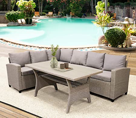 Amazon.com: Merax Outdoor Patio Furniture Set, Rattan Wicker Patio .