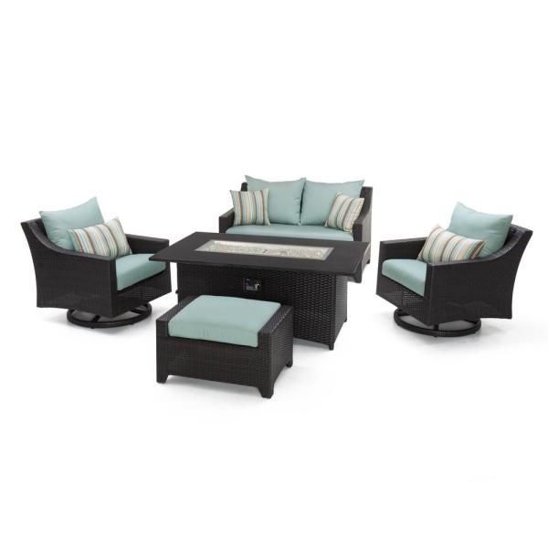 RST Brands Deco 5-Piece All-Weather Wicker Patio Love and Club .