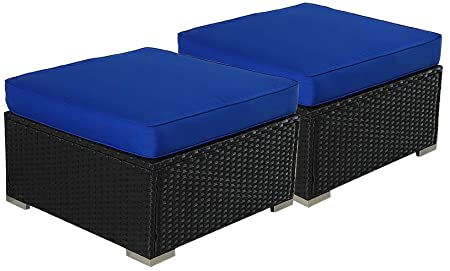 Amazon.com: Outime Patio Furniture PE Black Rattan Sofa Set 2pcs .