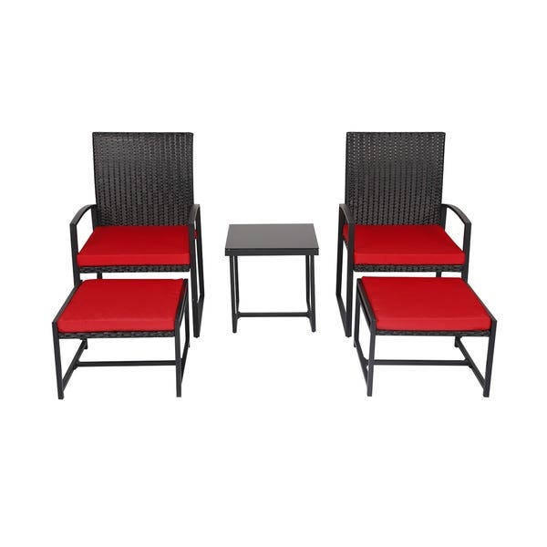 Shop Kinbor 5-piece Patio Bistro Set Outdoor Wicker Porch Chairs .