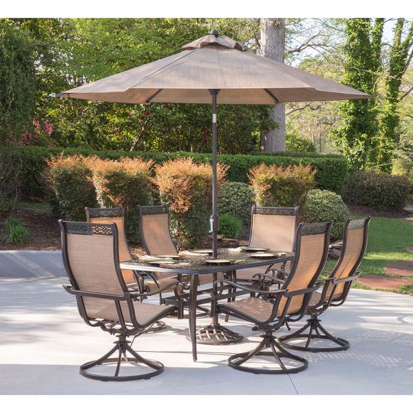 Shop Hanover Manor 7-Piece Outdoor Dining Set with Six Swivel .