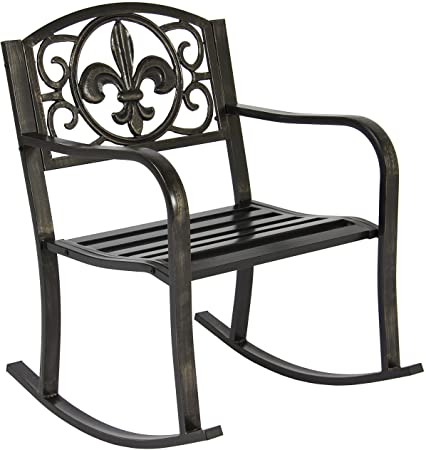 Amazon.com : Best Choice Products Metal Outdoor Rocking Chair Seat .