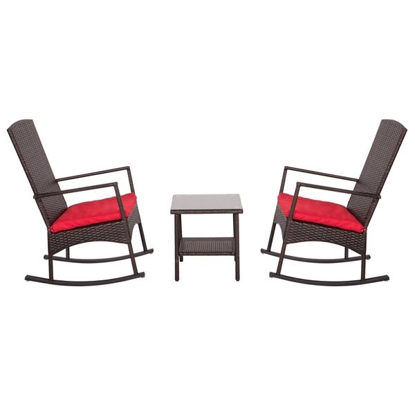 Shop Kinbor 3-Piece Wicker Rocker Chair Set, Patio Bistro Set .