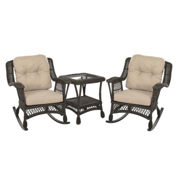 W Unlimited Cappuccino Collection 3-Piece Wicker Patio Rocking .