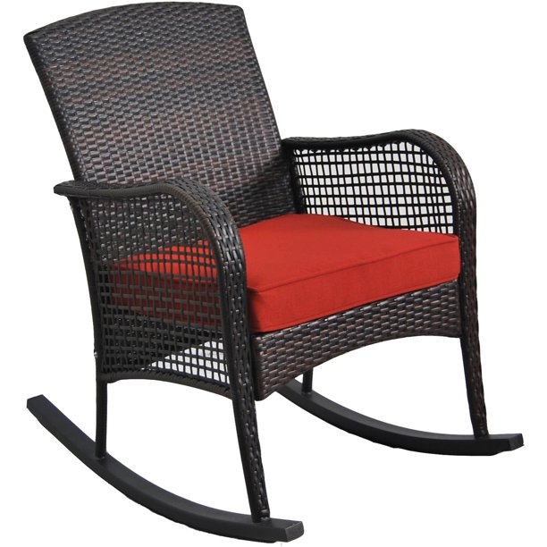 Mainstays Cambridge Park Wicker Outdoor Rocking Chair - Walmart .