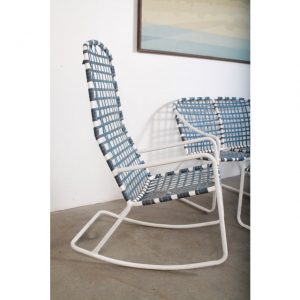Brown Jordan Aluminum Patio Rocking Chair Settee & Pair of .