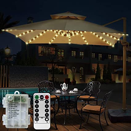 Windnpnn Patio Umbrella Lights, 104 LED with Remote Control Timer .
