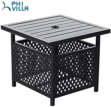 Amazon.com : PHI VILLA Patio Umbrella Side Table 22"x22" Square .
