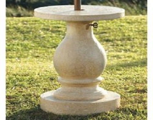 Umbrella stand side table Concrete and Wooden Style | Patio .