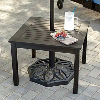 Small outdoor umbrella side table. Perfect for the deck. | Pool .