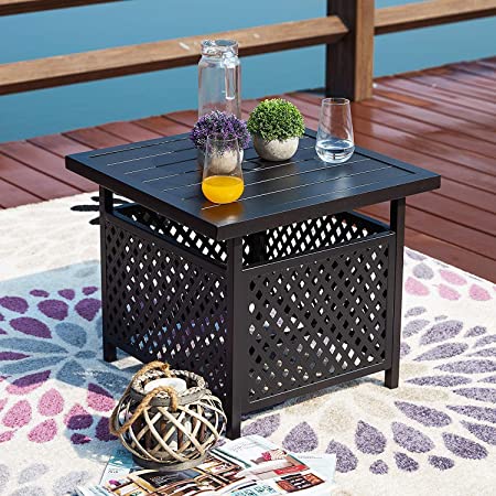 Amazon.com : PatioFestival Outdoor Umbrella Side Table Black .