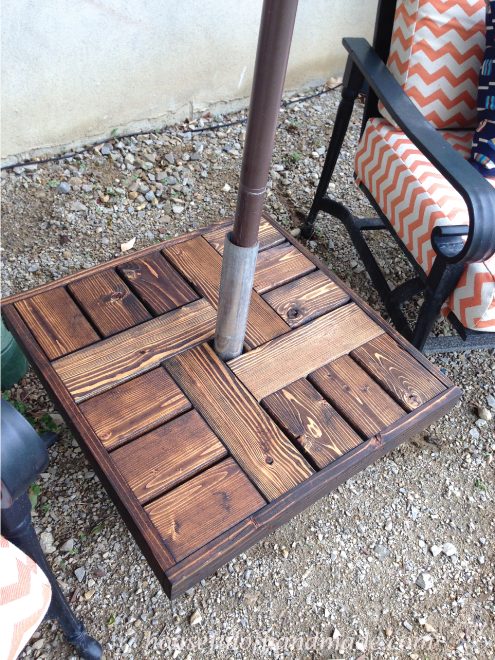 Make Your Own Umbrella Stand Side Table | Patio umbrella stand .