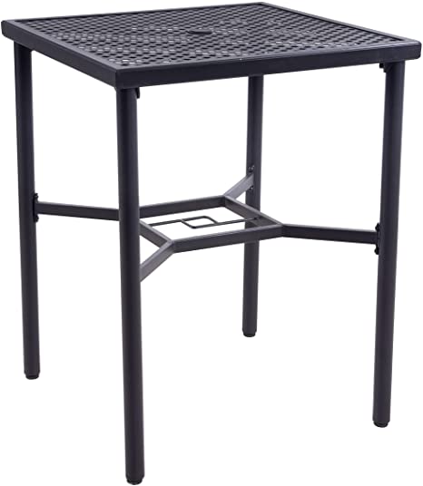 Amazon.com: EMERIT Patio Metal Outdoor Bistro Bar Square Table .