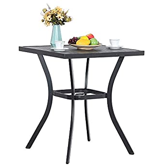 Amazon.com: 31” Metal Patio Height Bar Table Bistro Square Dining .