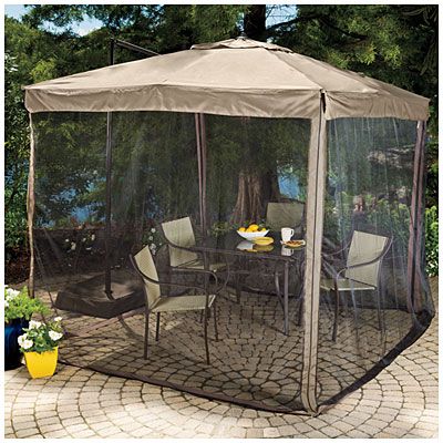 Wilson & Fisher® Offset 8.5' Square Umbrella with Netting at Big .