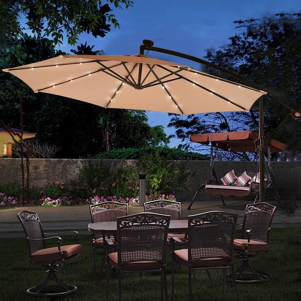 Shop Costway 10' Patio Umbrella with Solar Power LED Lights and .