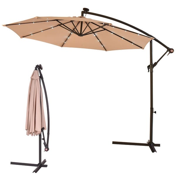 Shop Costway 10' Patio Umbrella with Solar Power LED Lights and .