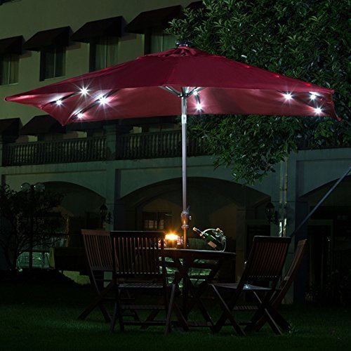 Best Rectangular Patio Umbrella with Solar Lights. 5 Top .
