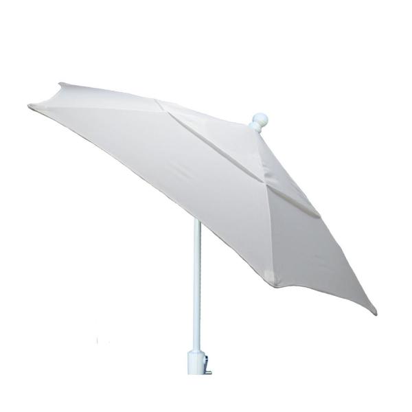 7.5 ft. White Pole Tilt Terrace Patio Umbrella in Natural 7TCRW-T .