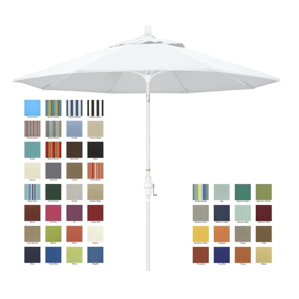 California 9' Patio Umbrella with Crank Lift and Collar Tilt in Sunb