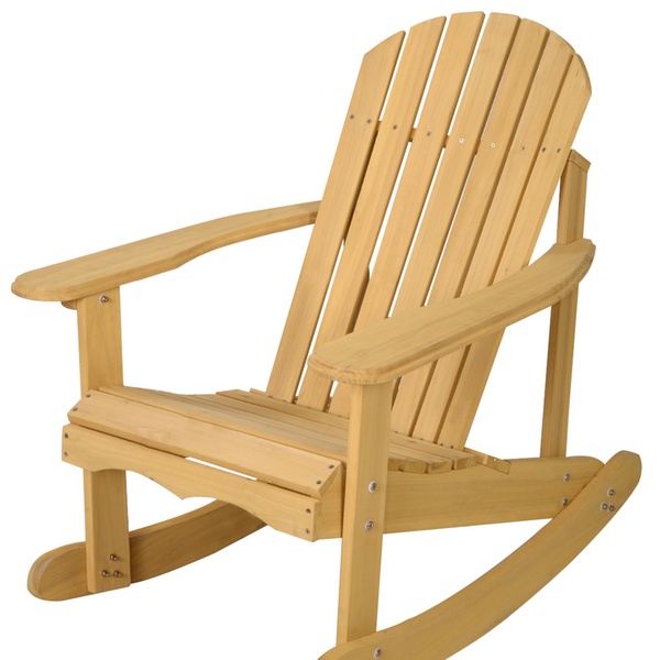 Outdoor Natural Fir Wood Adirondack Rocking Chair Patio Deck .