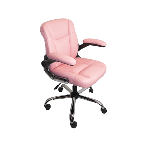High Back Ergonomic Office PU Leather Chair - ALC2155PN Pink - ALE
