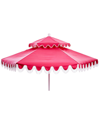 Deal. 24% Off Daiana Two-Tier Fringe Patio Umbrella - Pink - frame .