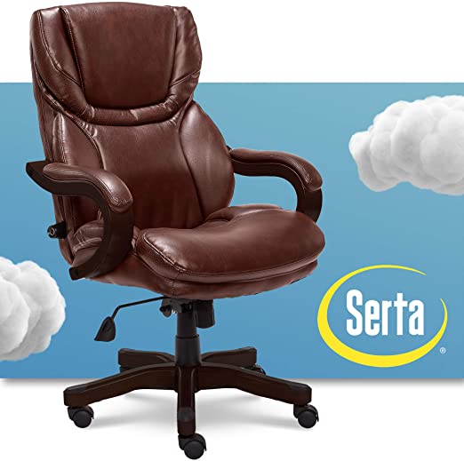 Amazon.com: Serta Big and Tall Executive Office Chair with Wood .