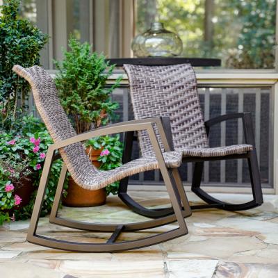 Leisure Made Marion Wicker Outdoor Rocking Chair (2-Pack) 302026 .