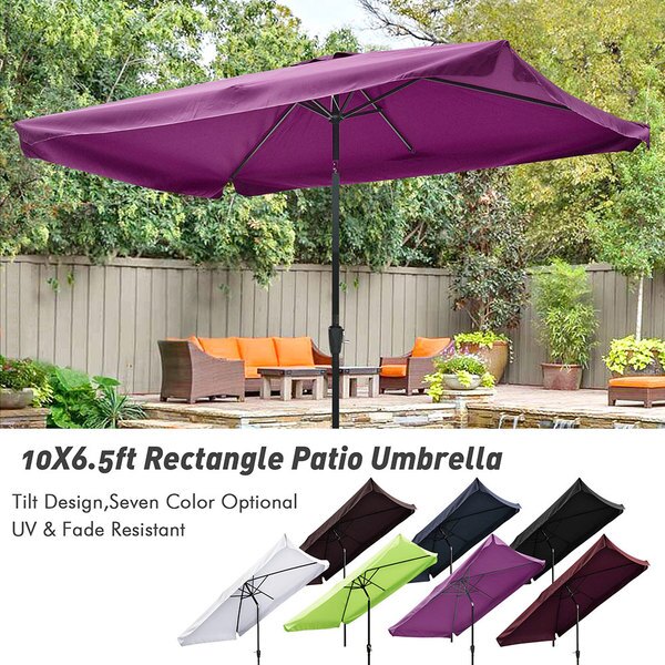 YescomUSA: Rectangular Outdoor Patio Umbrella 6 Ribs Market Table .