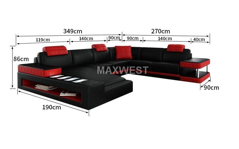 Maxwest 622 BW Modern Black & White Bonded Leather 4Pcs Sectional .