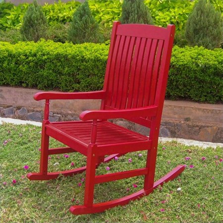 Pemberly Row Patio Rocking Chair in Red - Walmart.c