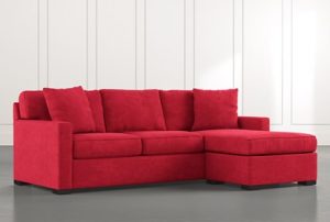 Taren II Red Reversible Sofa Chaise Sleeper With Storage Ottoman .