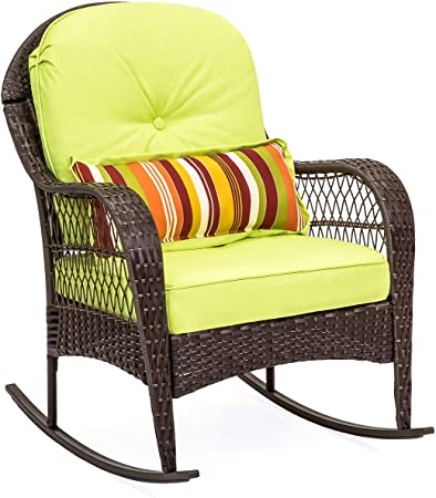 Amazon.com: Best Choice Products Outdoor Wicker Rocking Chair for .