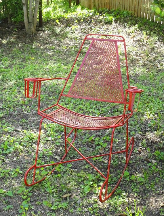 Metal Patio Rocking Chair | Outdoor rocking chairs, Vintage .
