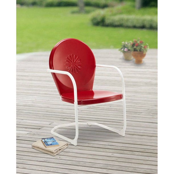 Mainstays Retro C-Spring Outdoor Red Rocking Chair - Walmart.com .