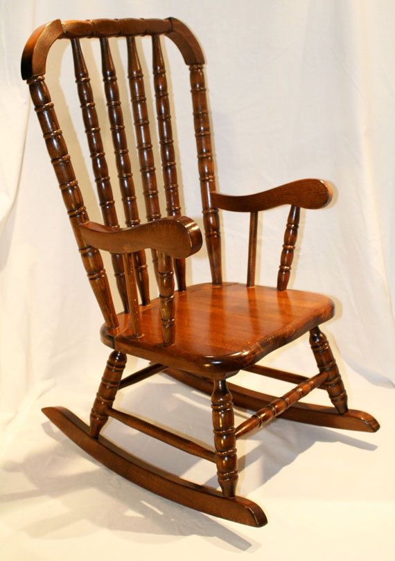 Vintage Children's Wooded Rocking Chair Made in Romania. Jenny .