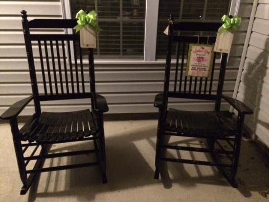 My new rocking chairs from Cracker Barrel (Made in the USA .