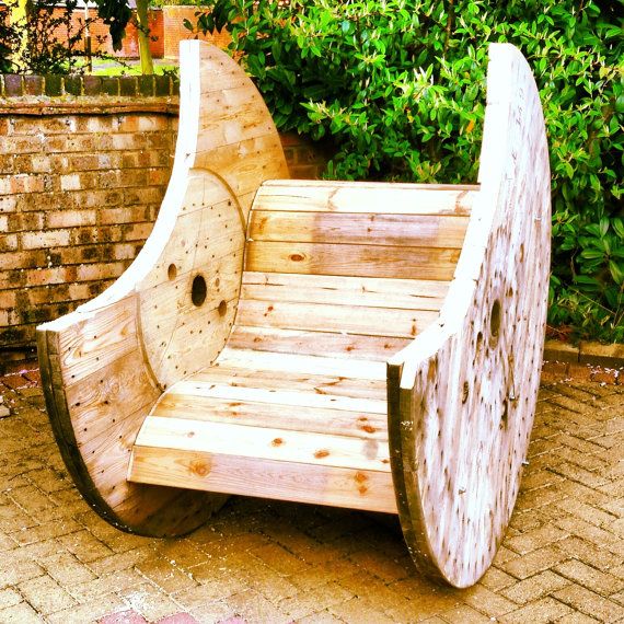 Cable drum rocking chair by Villagemule on Etsy, £200.00 | Pallet .