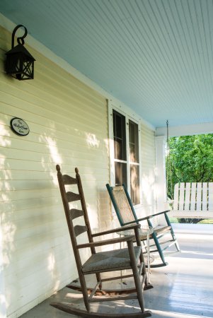 Front Porch with Rocking Chairs and Swing - Picture of Whitford .