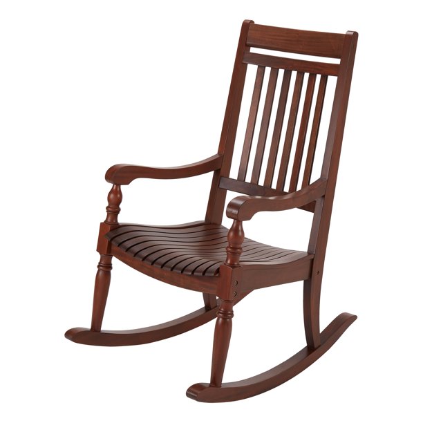Better Homes & Gardens Ridgely Slat Back Mahogany Rocking Chair .