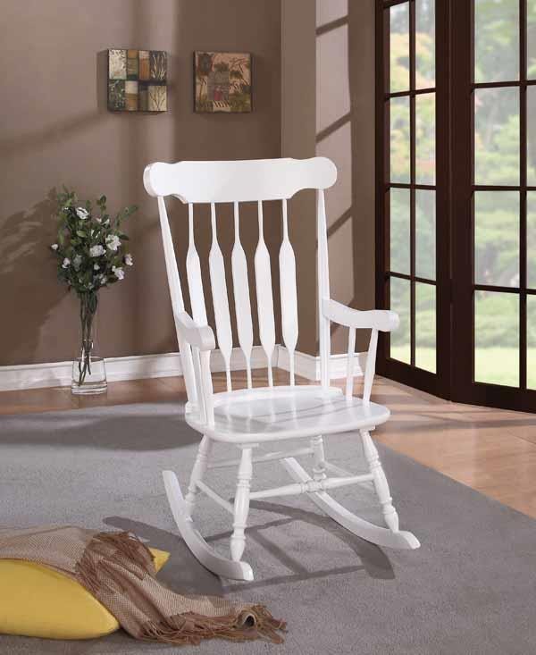 LIVING ROOM: ROCKING CHAIRS - Traditional White Rocking Chair .