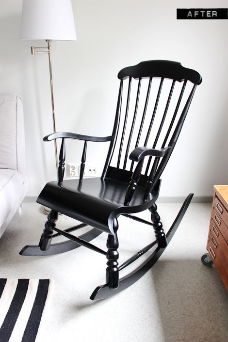 A nursery wooden rocking chair makeover with paint- so gna do this .