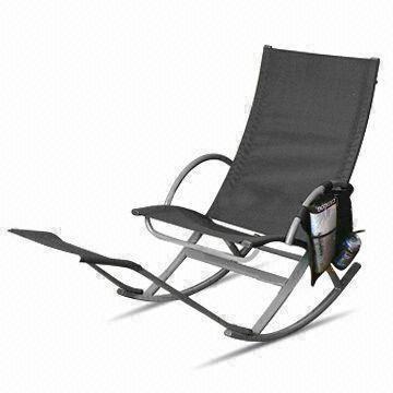 Outdoor KD Rocking Rest Chair with Footrest, Measures 145 x 58 x .