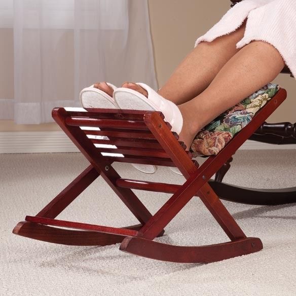 NEW ~ Rocking Foldable Footrest Footstool Ottoman Stool Folding .