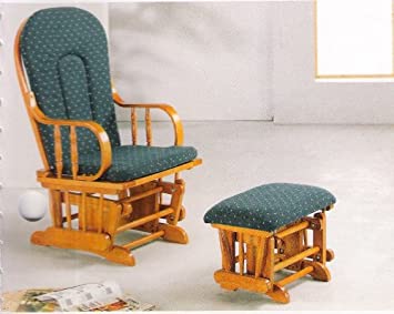 Amazon.com: Country Oak Finish Wood Glider Rocker Rocking Chair w .