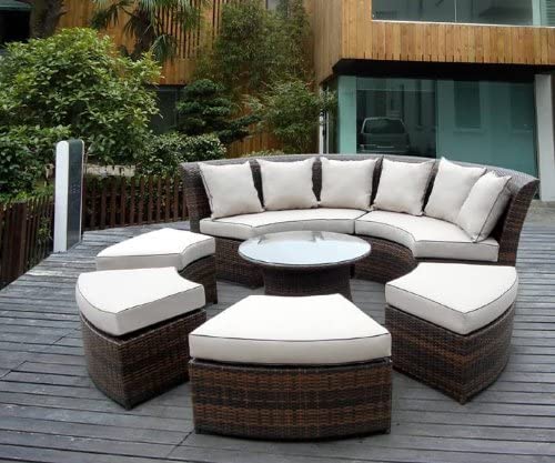 Amazon.com: Genuine Ohana Outdoor Patio Wicker Furniture 7pc All .