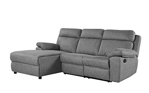 Classic Traditional Small Space Reclining Sectional Sofa, L-Shape .