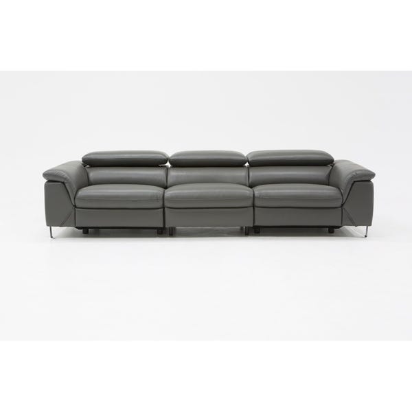 Shop Divani Casa Maine Modern Grey Eco-Leather Sectional Sofa w .