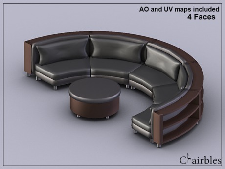Second Life Marketplace - Semicircular sofa with shelves Full .
